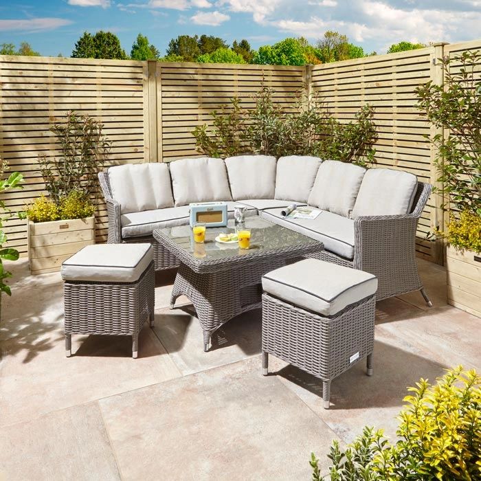 Midland Garden Furniture Hanover COMPACT Corner Sofa & Dinning Set